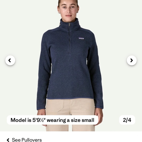 Patagonia Better Sweater Navy Blue Fleece 1/4 Zip Jacket Womens Size Small - Picture 2 of 7